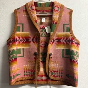 Pendleton Women's Southwestern Native Blanket Style Wool Vest, Size: M, EUC